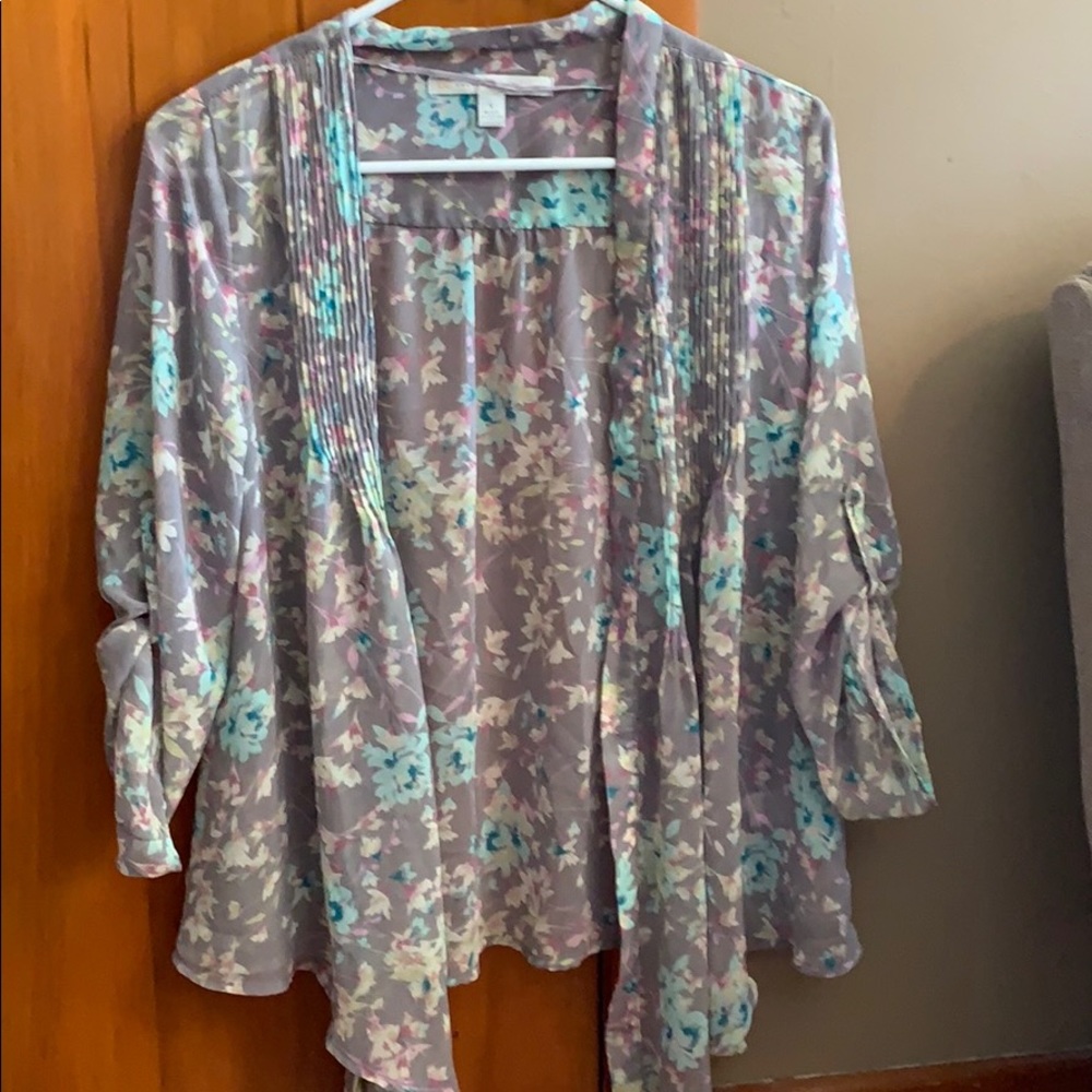 Floral see through cardigan